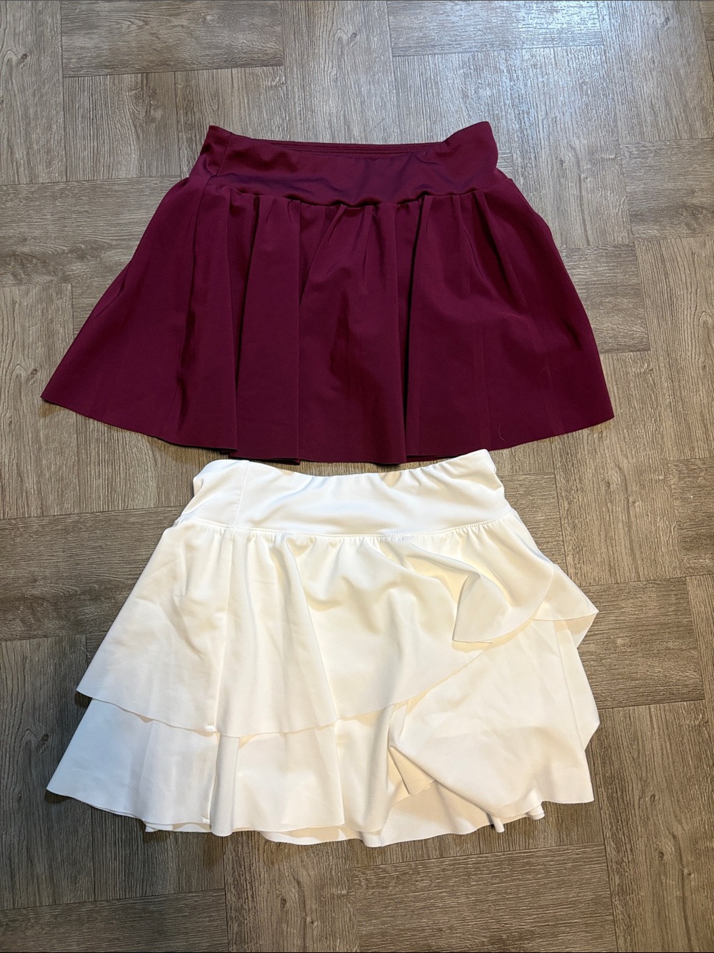 DSG Burgundy and White Layered Skater Skirts